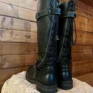 Harley-Davidson Women's Lenehan 13.5-Inch Black Leather Motorcycle Boots D84017